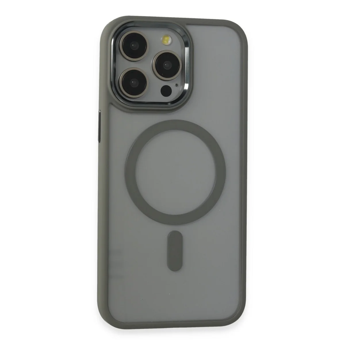 iPhone 15 Pro Max Kılıf Room Magneticsafe Silikon - Gri