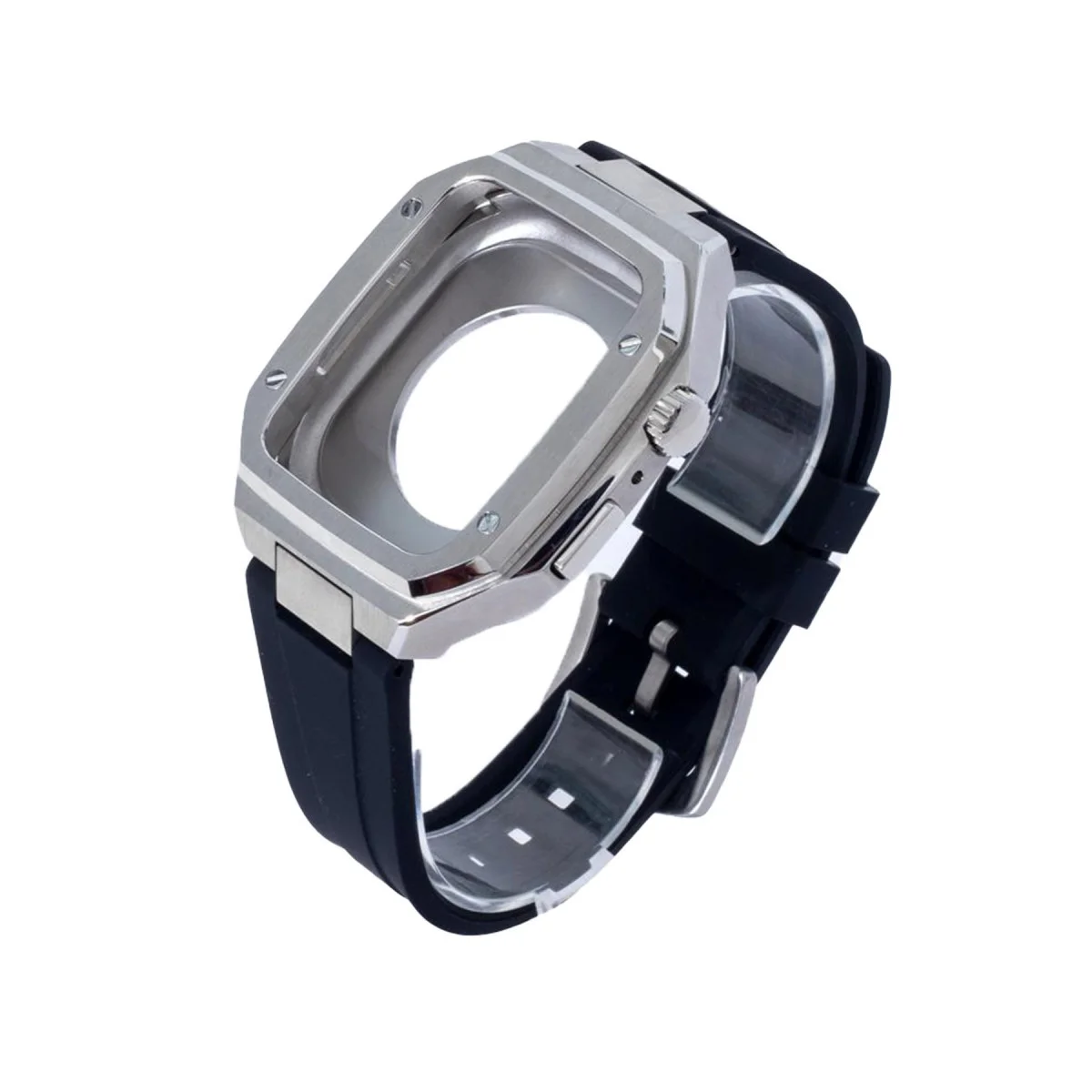 Watch 44mm KR402 Metal Kasa Silikon Kordon - Gümüş