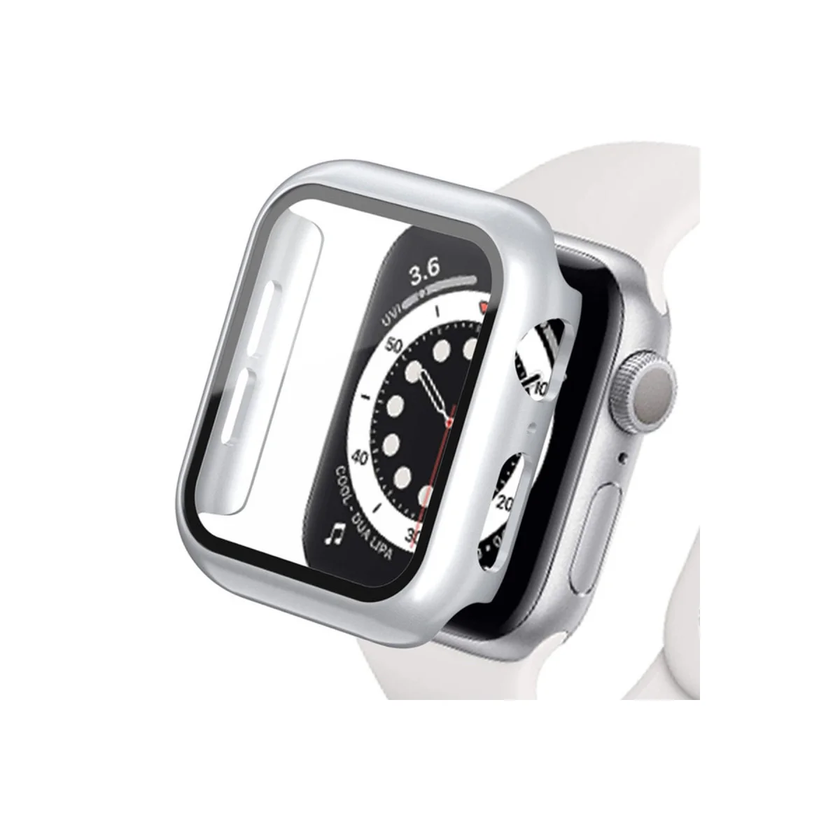 Watch Ultra 49mm Camlı Kasa Ekran Koruyucu - Gümüş