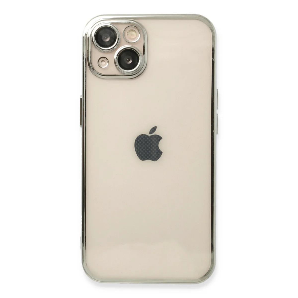 iPhone 14 Kılıf Razer Lensli Silikon - Gümüş