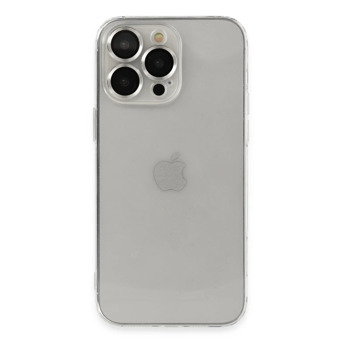 iPhone 13 Pro Max Kılıf Luko Lens Silikon - Gümüş