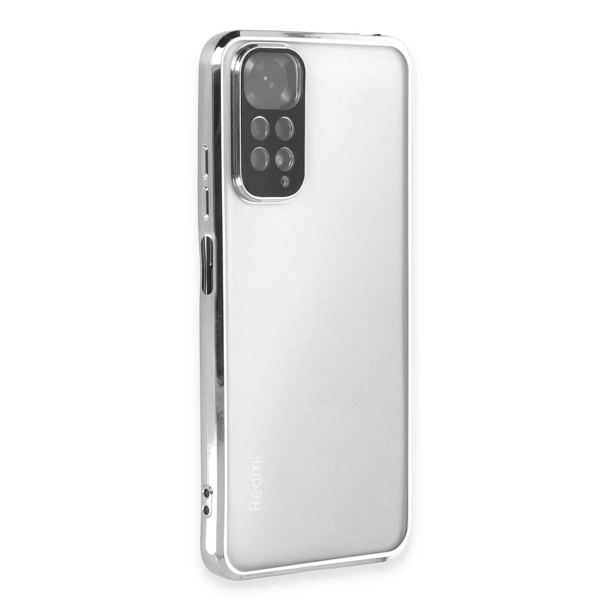 Redmi Note 11 Kılıf Razer Lensli Silikon - Gümüş