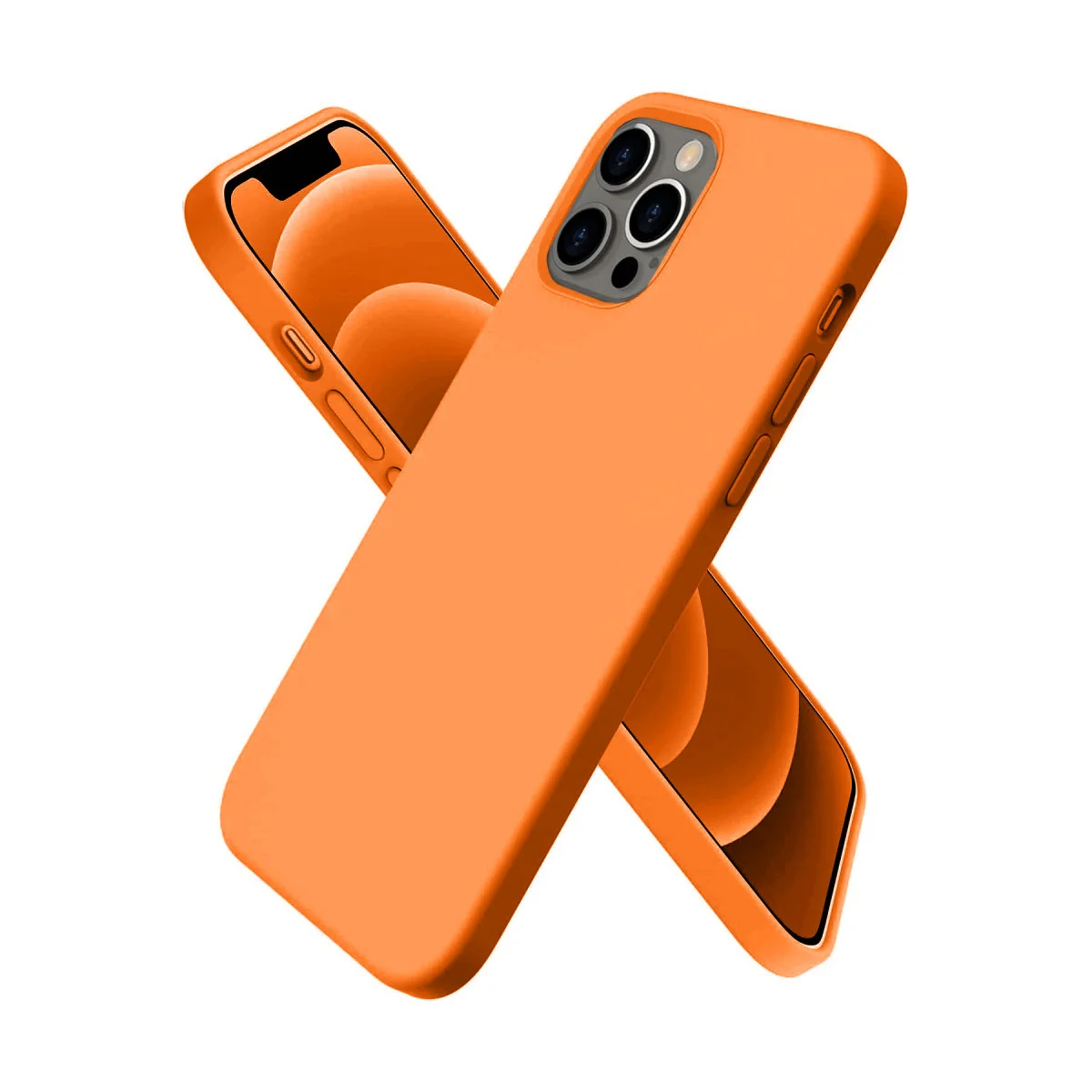 iPhone 12 Pro Kılıf First Silikon - Turuncu