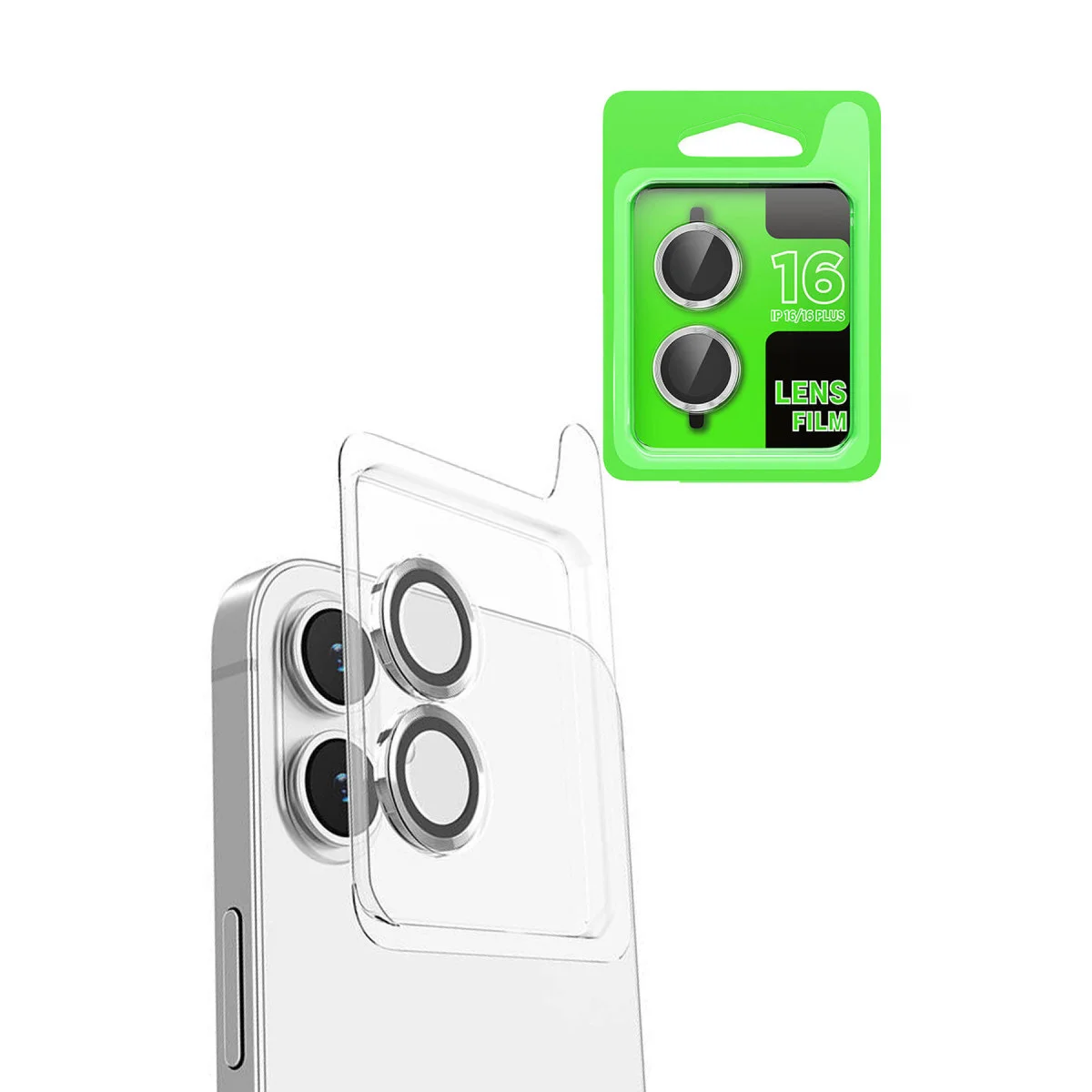 iPhone 16 Raze Metal Kamera Lens - Beyaz