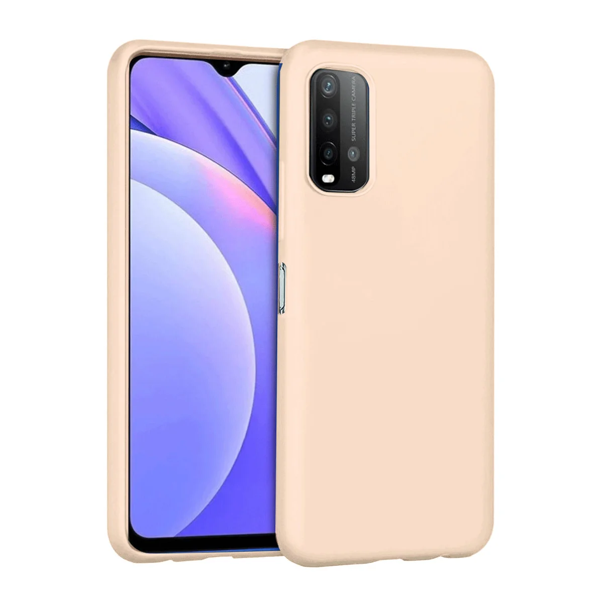 Redmi 9T Kılıf Nano içi Kadife Silikon - Pudra
