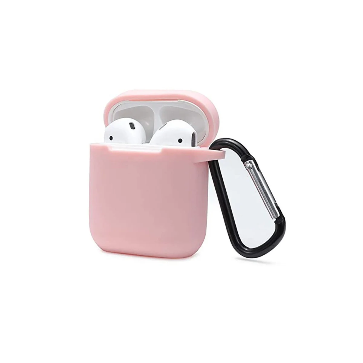 Airpods 2 (2.nesil) Sert Silikon Kılıf - Pudra