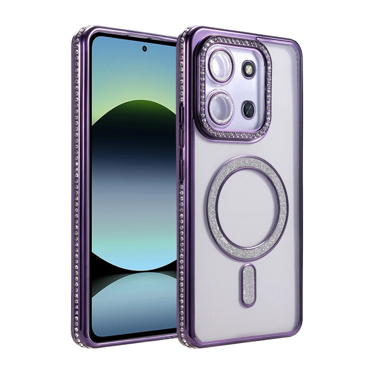 Redmi 15C 4G Joke Simli Magneticsafe Kılıf - Derin Mor