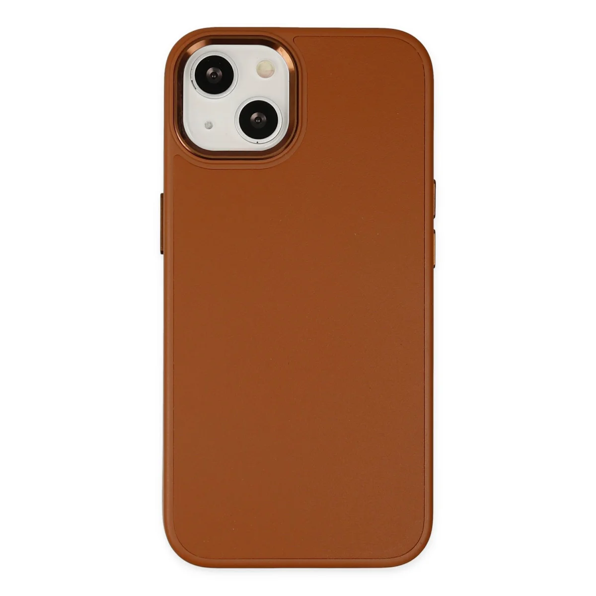 iPhone 14 Plus Kılıf Asya Deri Silikon - Kahverengi