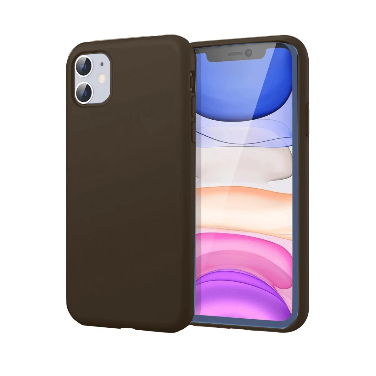 iPhone 11 Kılıf First Silikon - Kahverengi