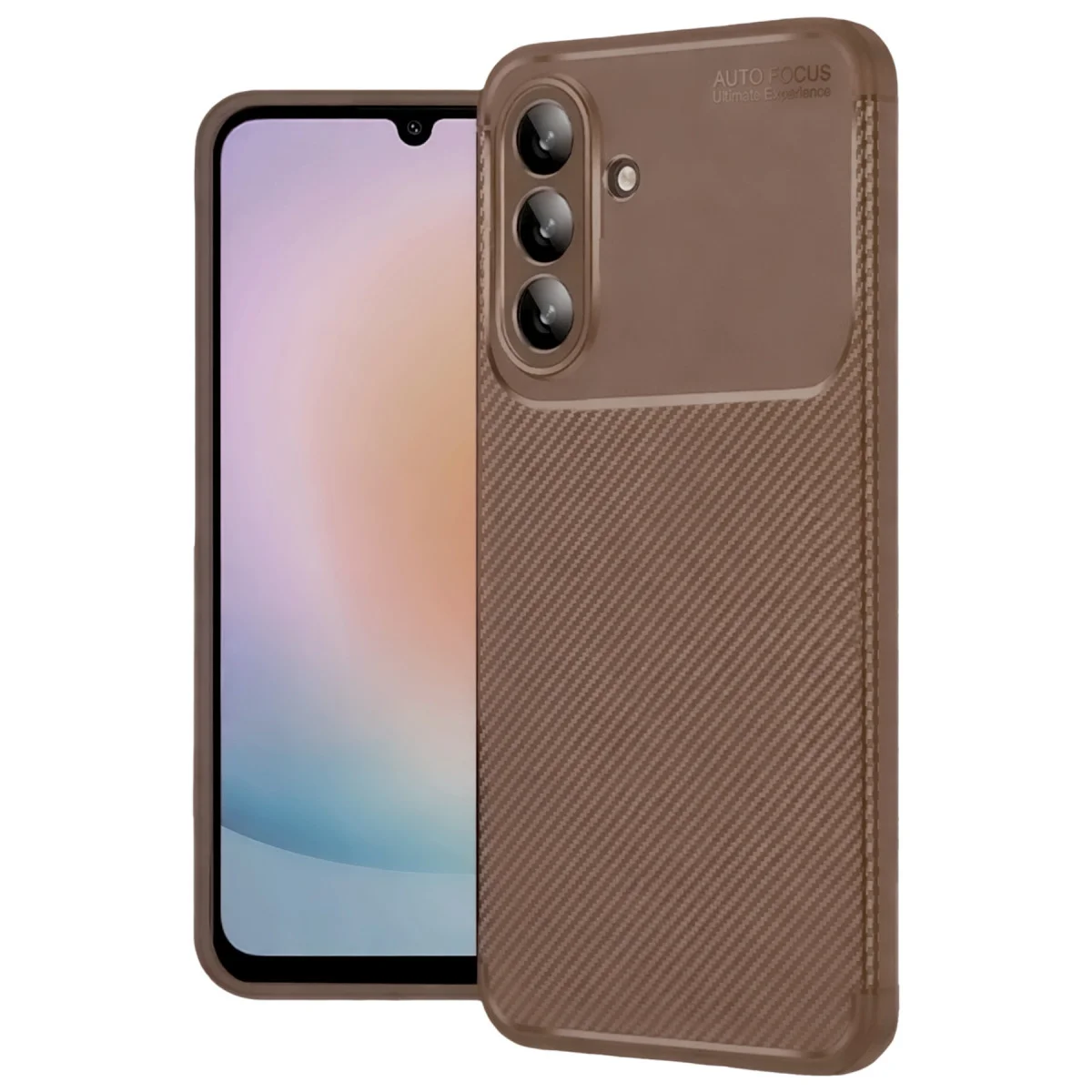 Galaxy A57 5G Auto Focus Karbon Kapak - Kahverengi