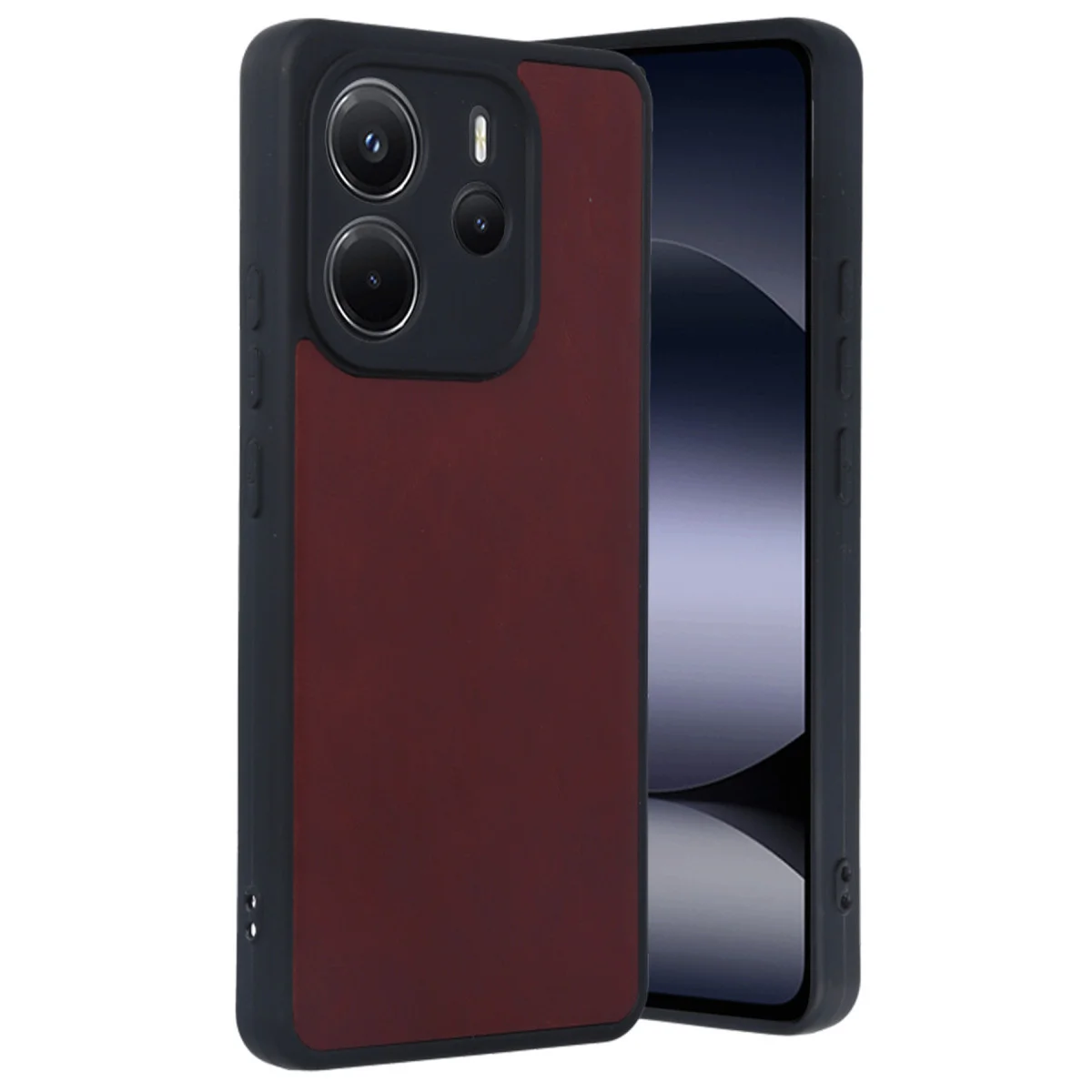 Redmi Note 14 4G Kılıf Aras Deri Kapak - Bordo