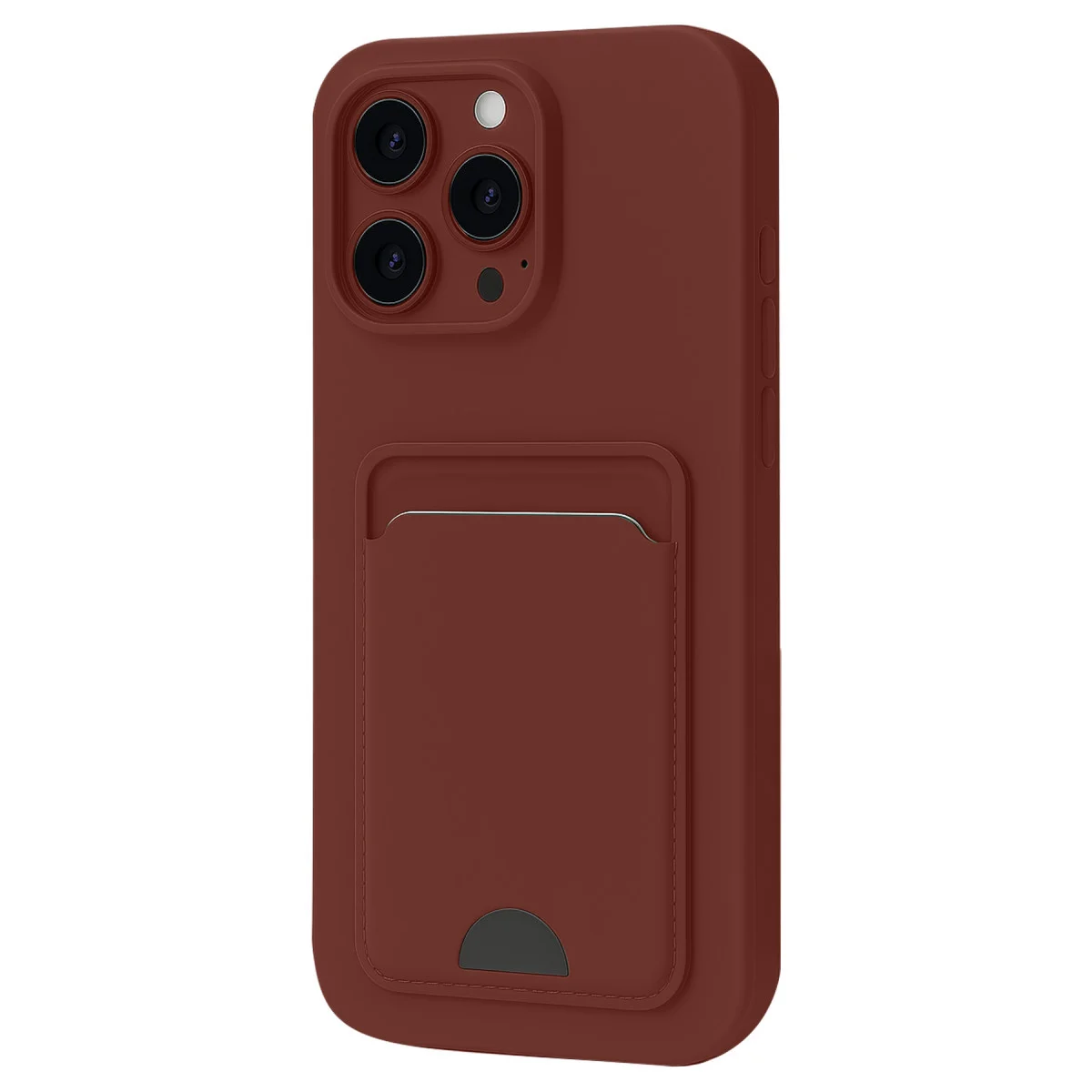 iPhone 16 Plus Kılıf Kelvin Kartvizitli Silikon - Bordo