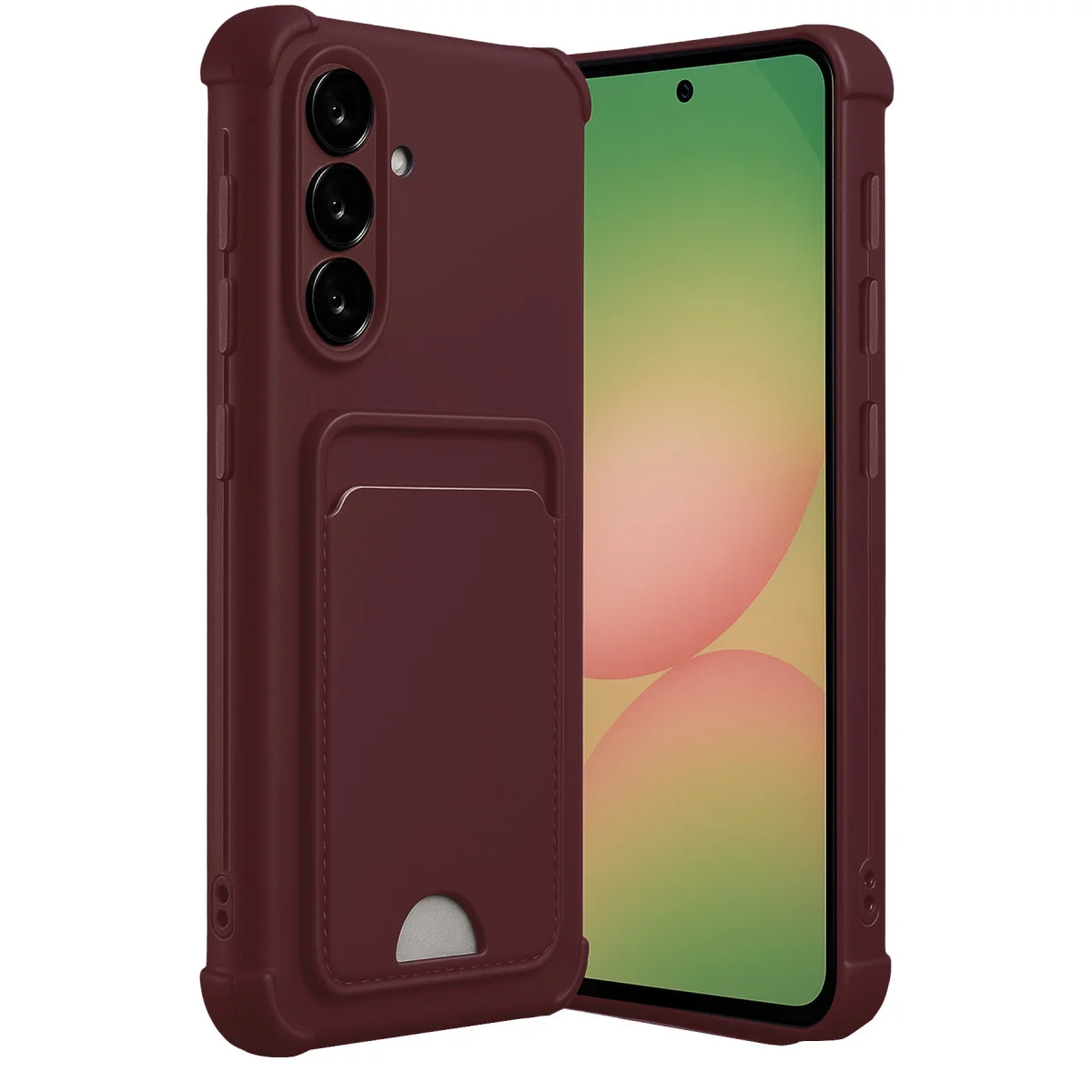Galaxy A56 Kılıf Kelvin Kartvizitli Silikon - Bordo