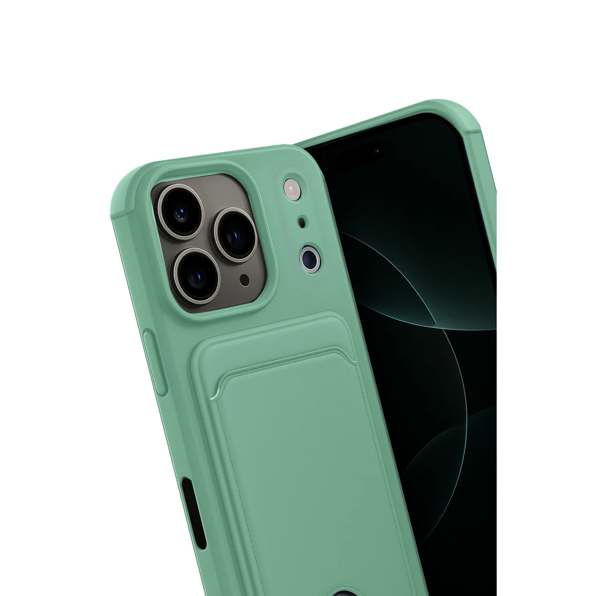 iPhone 17 Pro Max Kelvin Kartvizitli Silikon - Açık Yeşil
