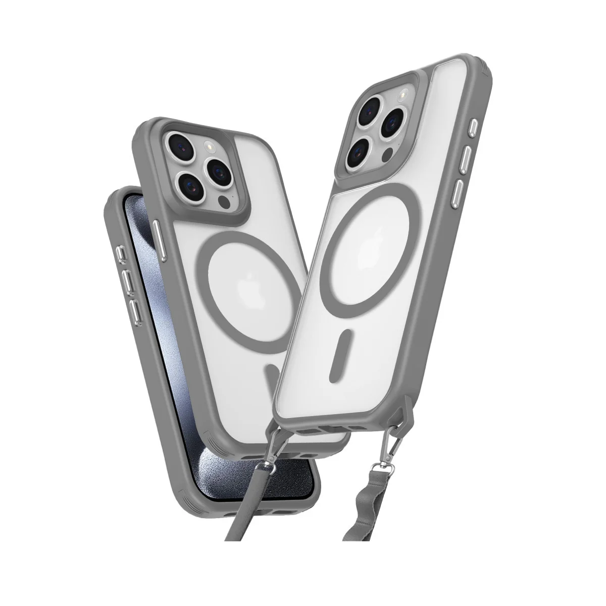 iPhone 14 Pro Max Kılıf Enka Magsafe Silikon Kılıf - Titan Gri