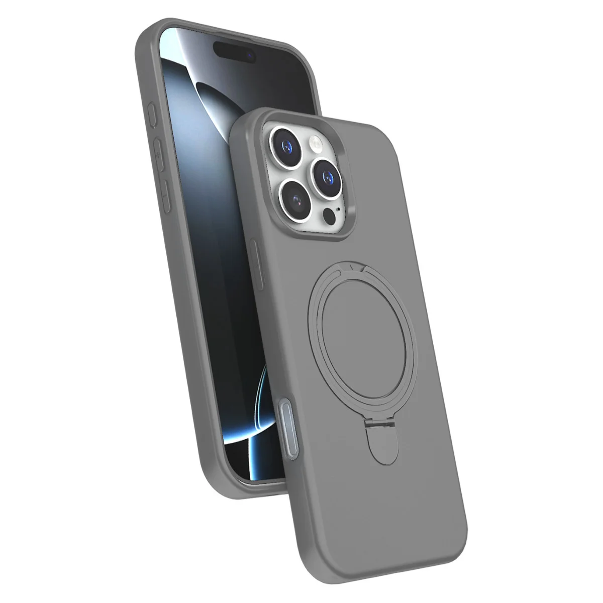 iPhone 16 Pro Max Regal Magsafe Standlı Kapak - Titan Gri
