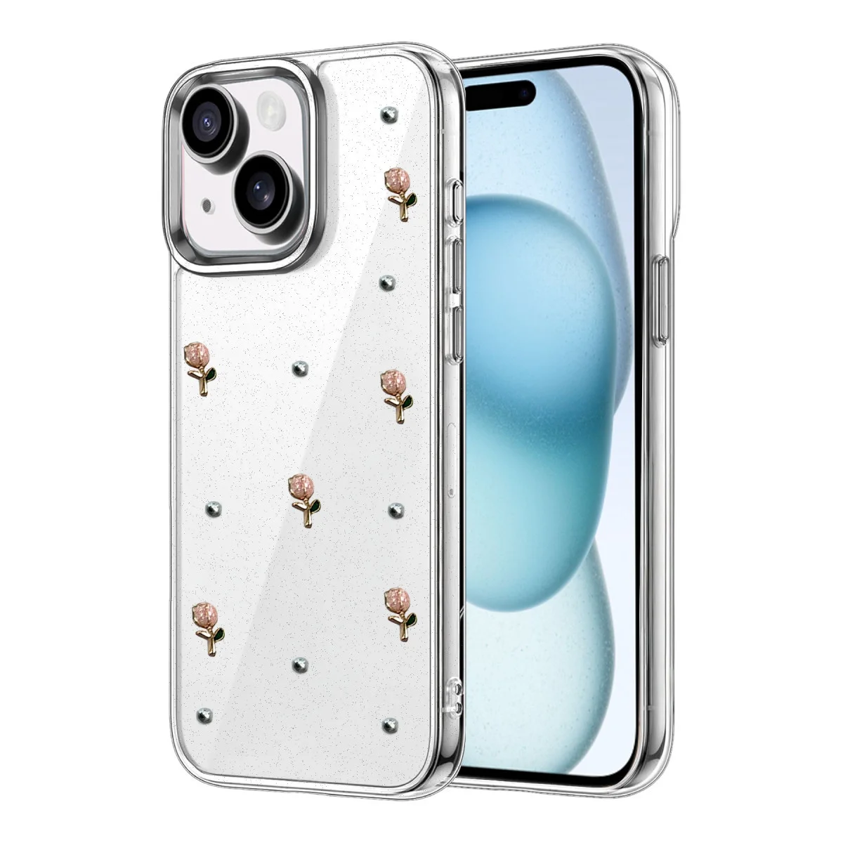 iPhone 15 Plus Fiyonk Desenli Kapak - Desen 6