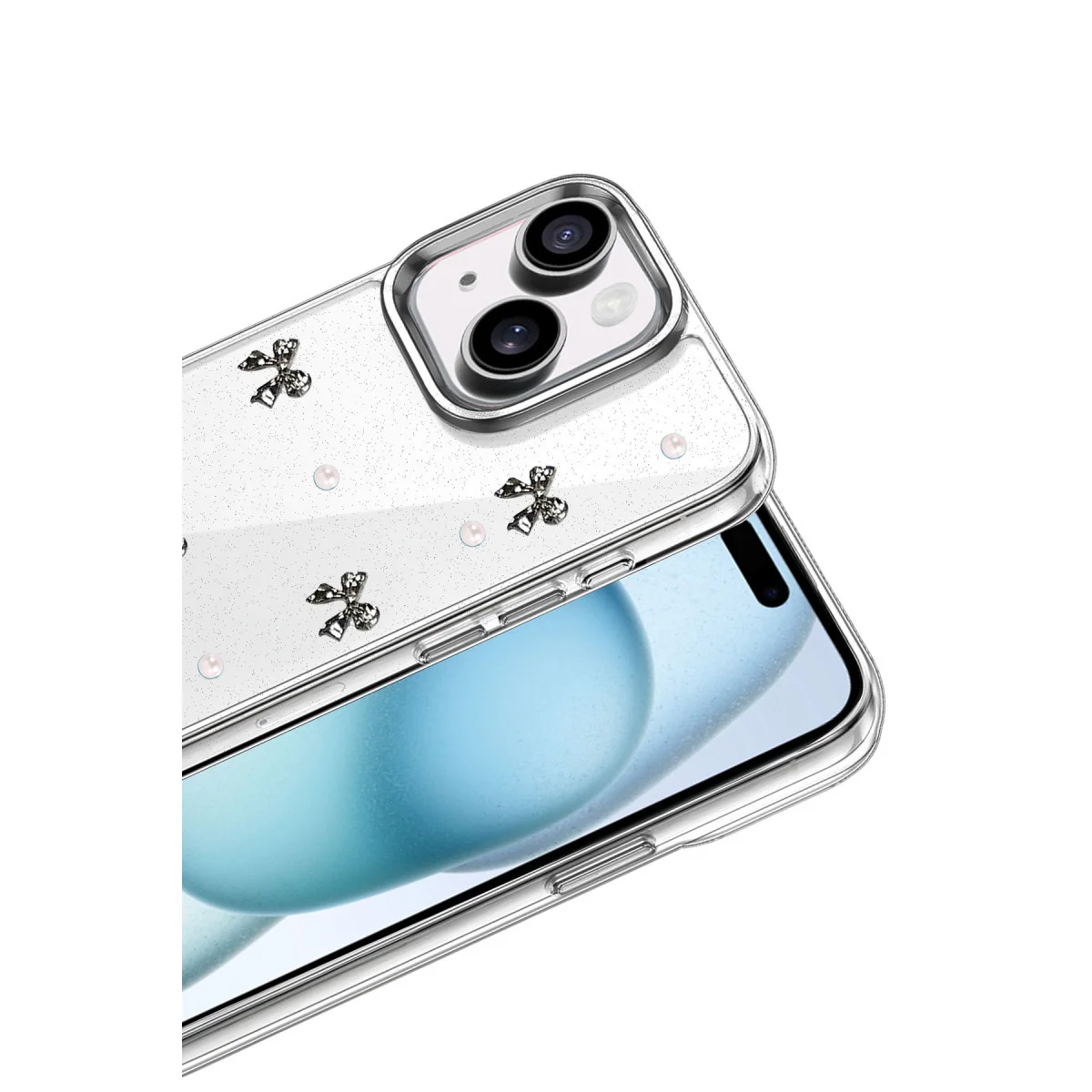 iPhone 15 Plus Fiyonk Desenli Kapak - Desen 8