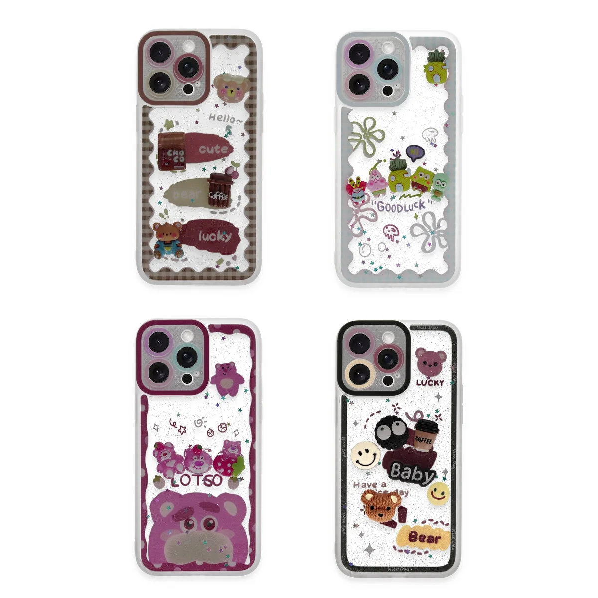 iPhone 14 Pro Max Kılıf Sweet Desenli Silikon Kapak - Açık Mavi