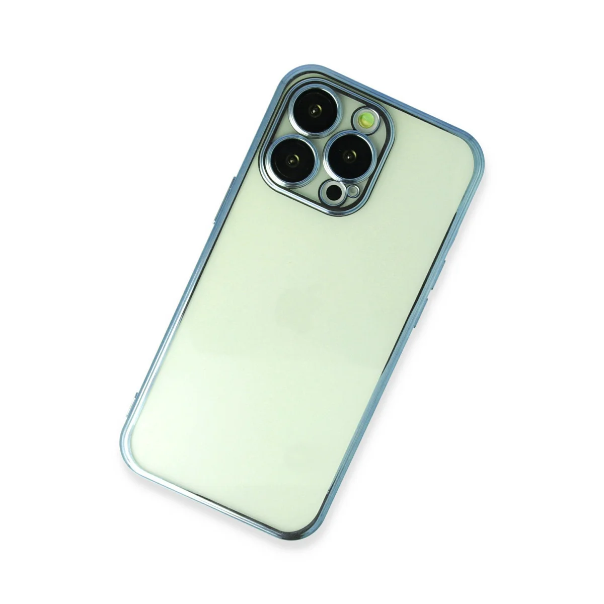 iPhone 13 Pro Max Kılıf Razer Lensli Silikon - Açık Mavi