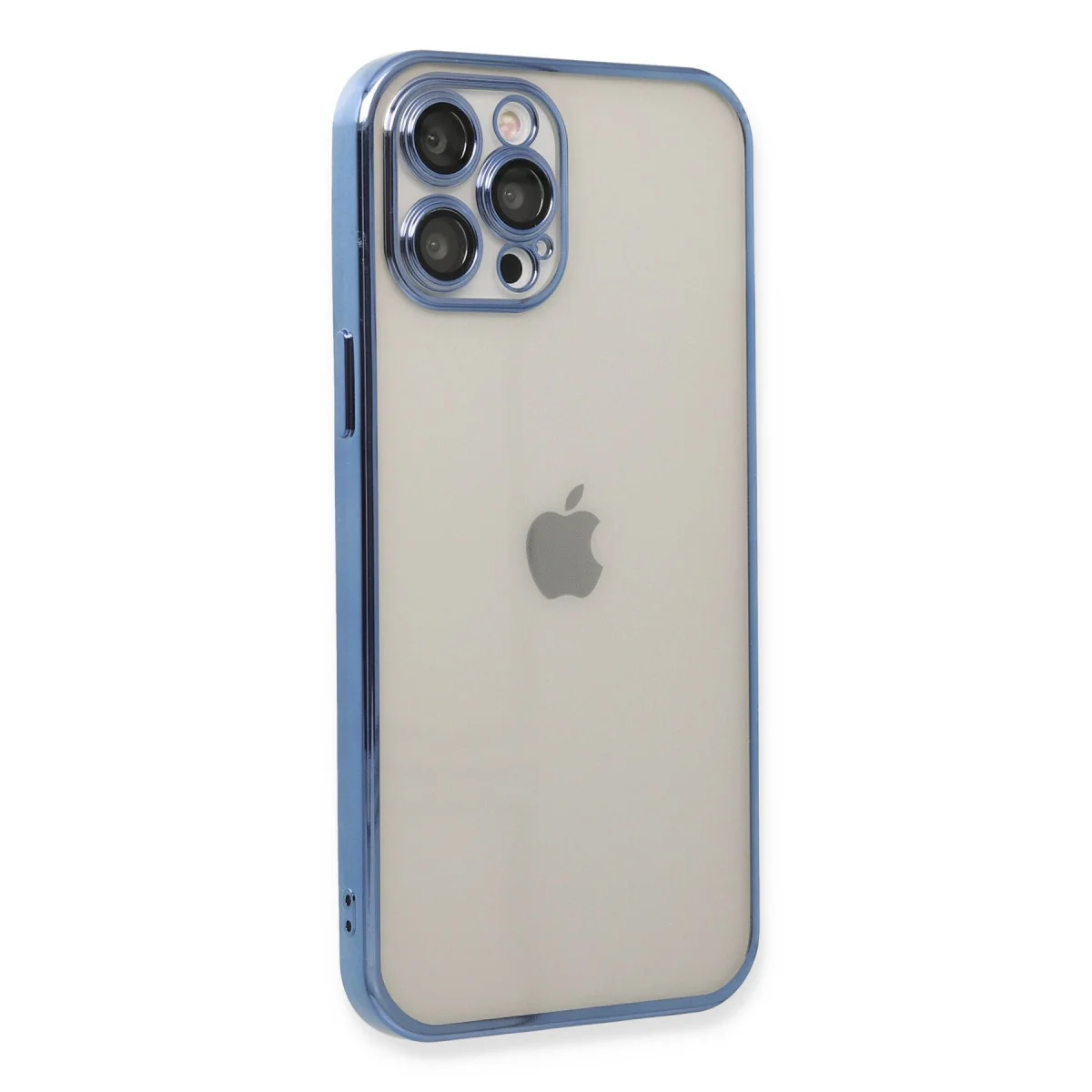 iPhone 12 Pro Kılıf Razer Lensli Silikon - Açık Mavi