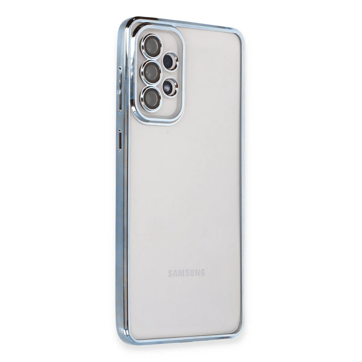 Galaxy A53 5G Kılıf Razer Lensli Silikon - Açık Mavi