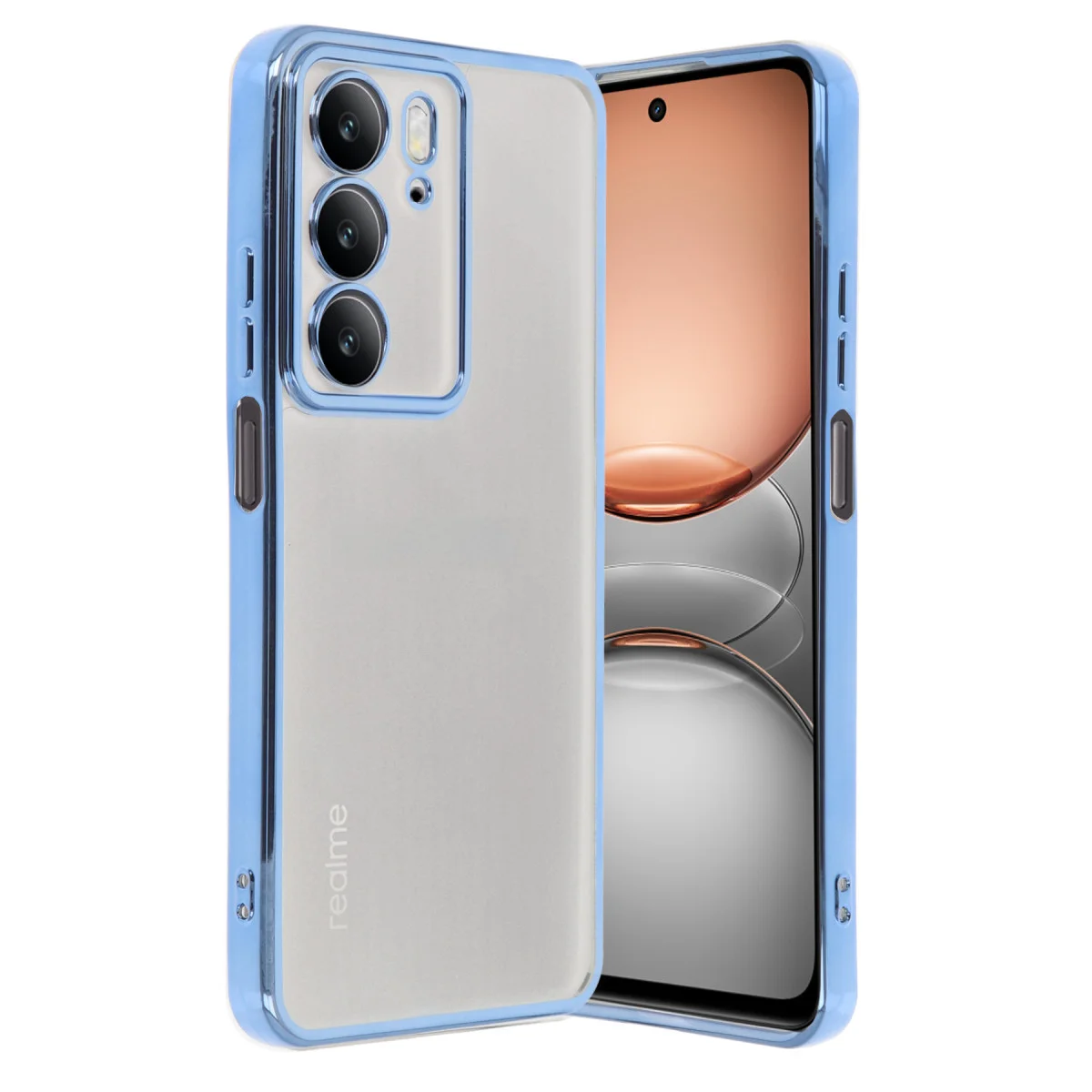 Realme C75 4G Kılıf Razer Lensli Silikon - Açık Mavi