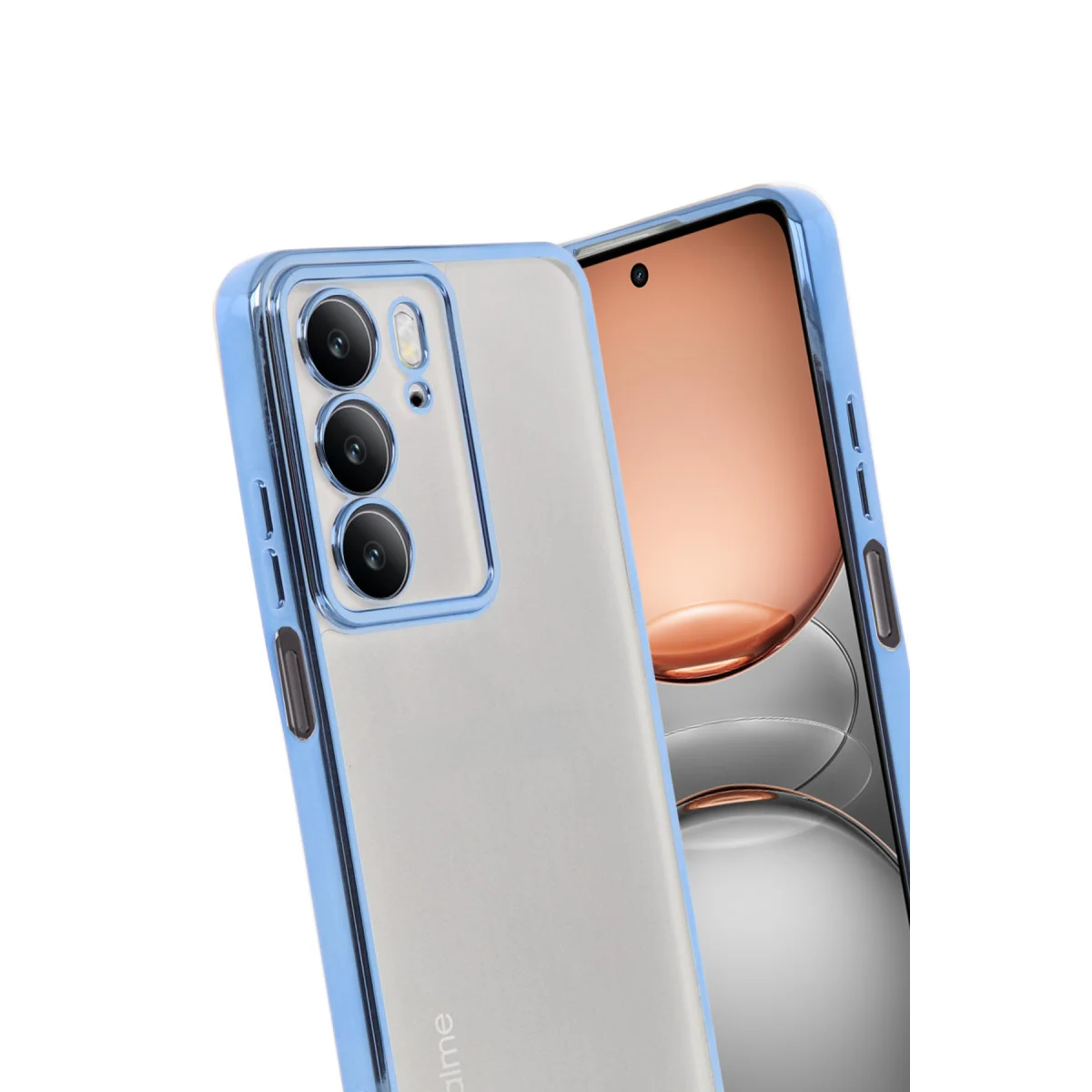 Realme C75 4G Kılıf Razer Lensli Silikon - Açık Mavi