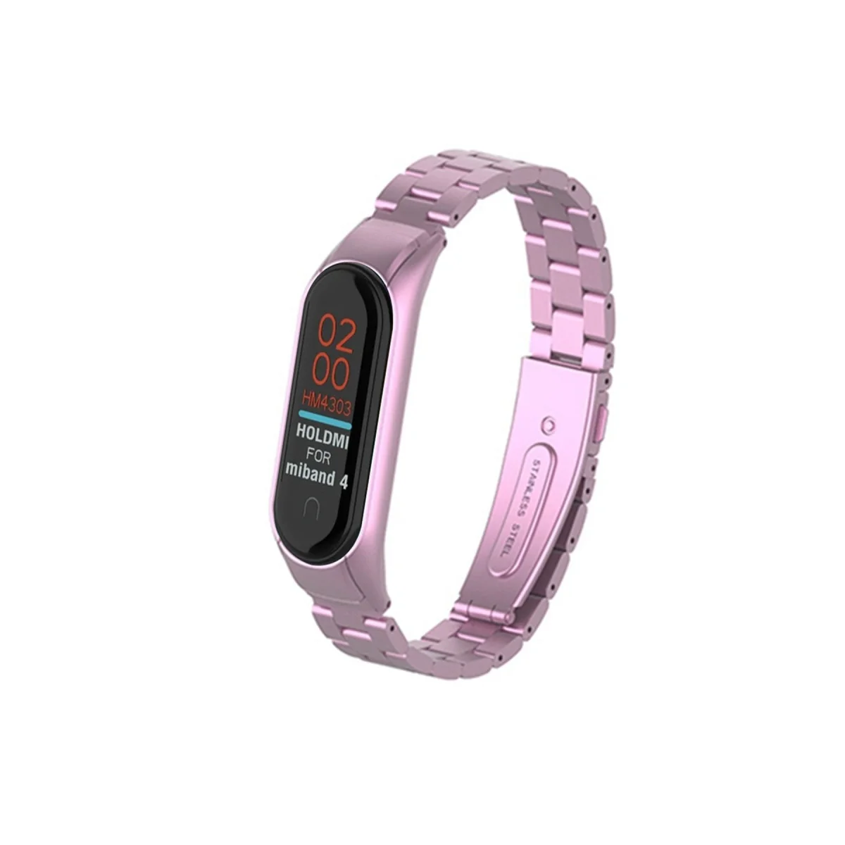 Mi Band 4 Metal Baklalı Kordon - Rose