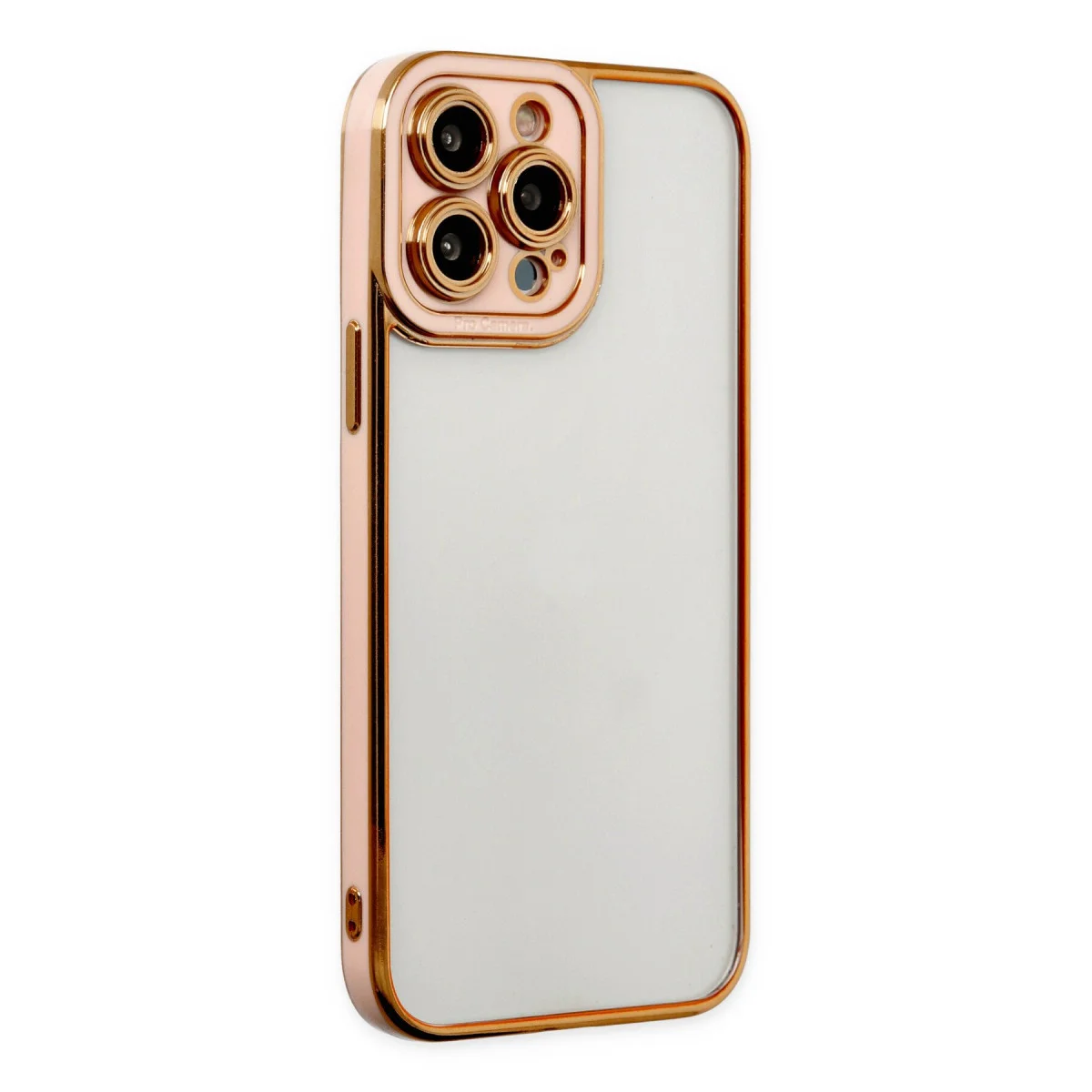 iPhone 13 Pro Kılıf Liva Lens Silikon - Rose