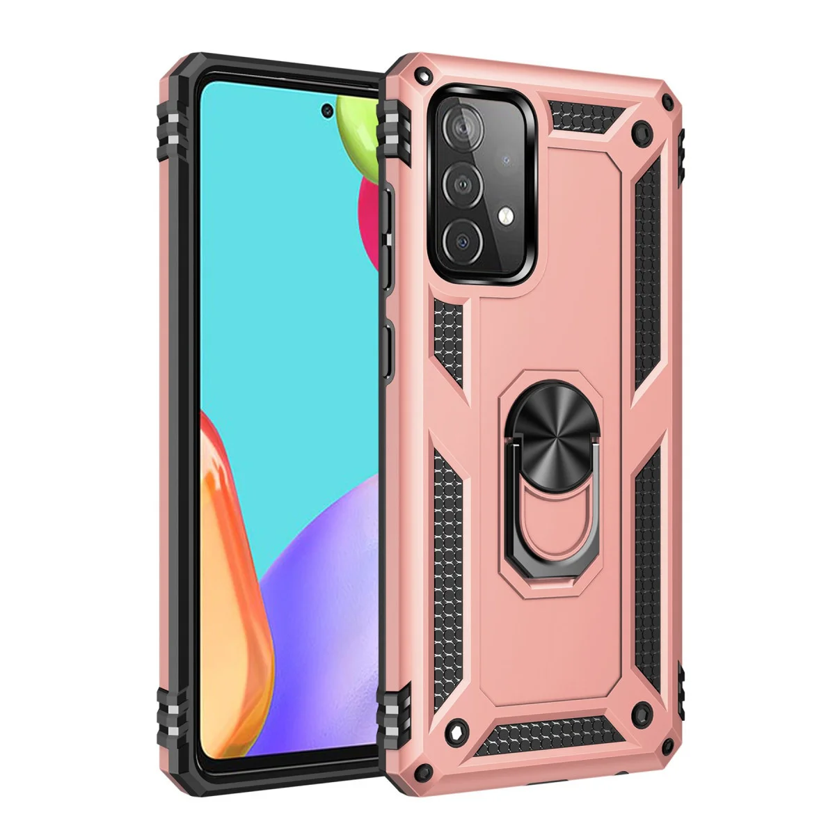 Galaxy A23 4G Kılıf Sofya Yüzüklü Silikon Kapak - Rose