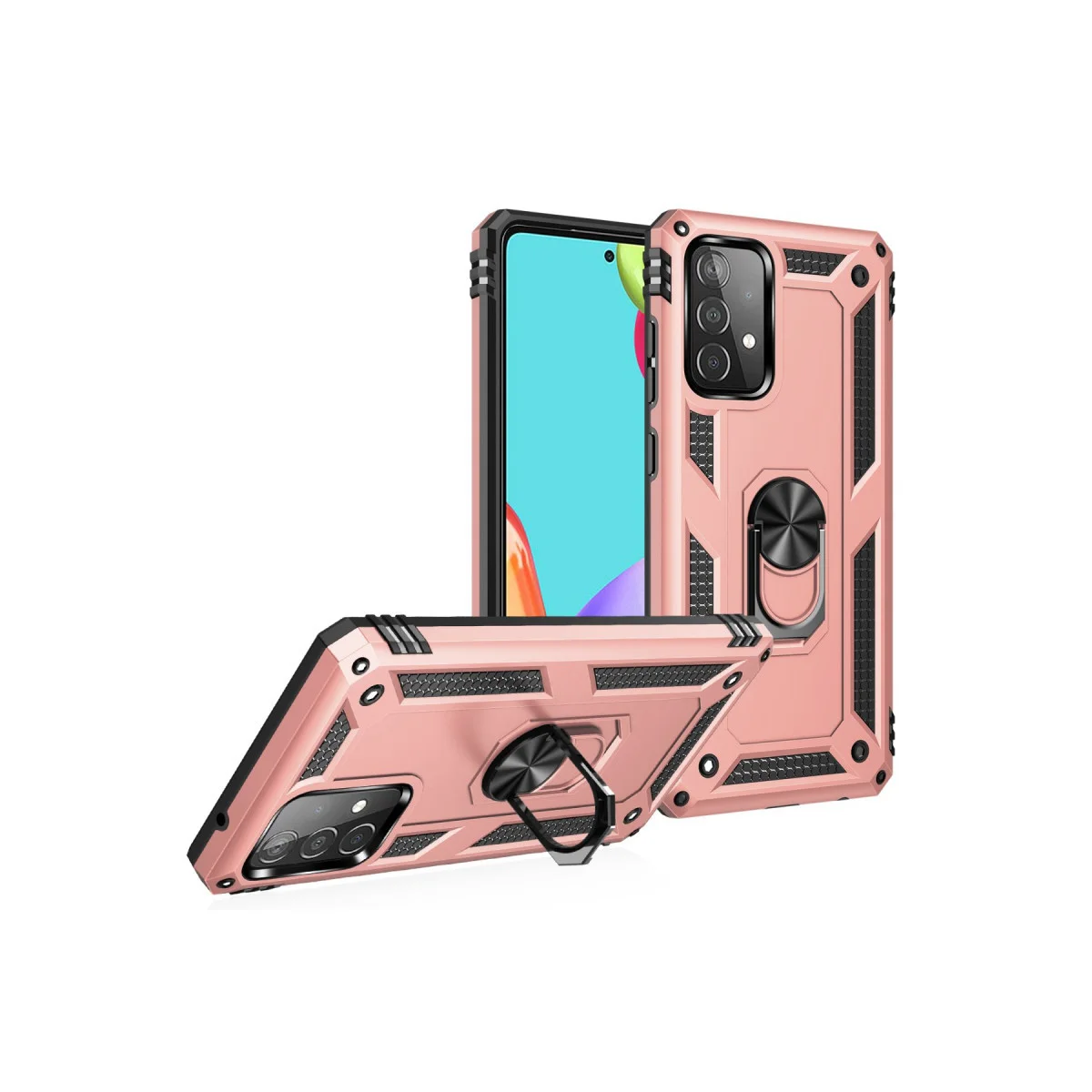 Galaxy A53 5G Kılıf Sofya Yüzüklü Silikon Kapak - Rose