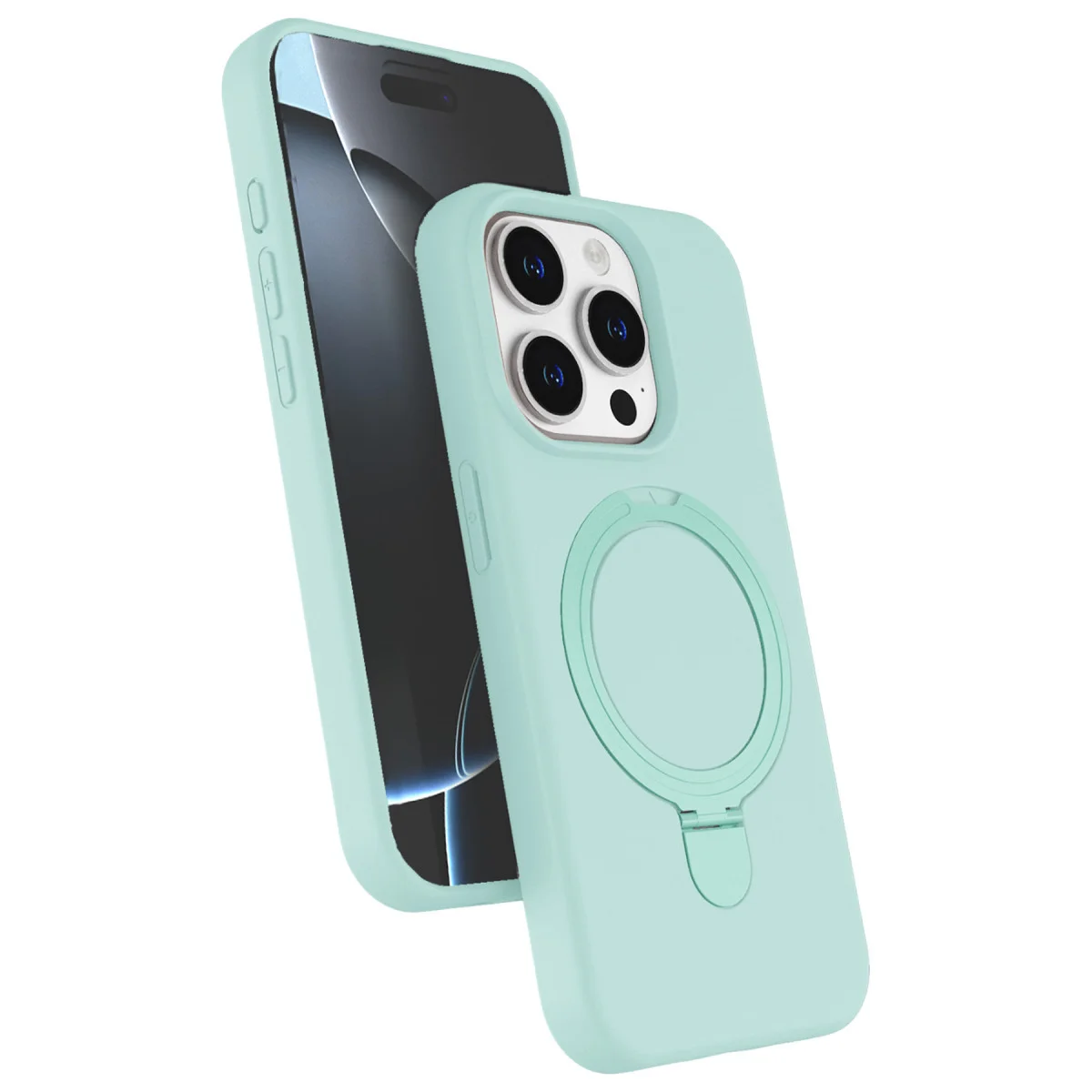iPhone 15 Pro Max Regal Magsafe Standlı Kapak - Su Yeşili