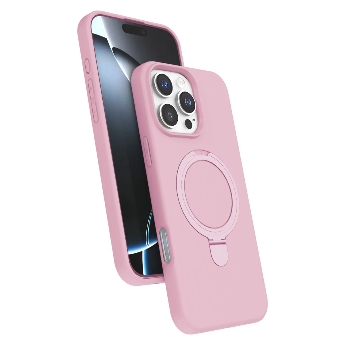 iPhone 16 Pro Regal Magsafe Standlı Kapak - Açık Pembe
