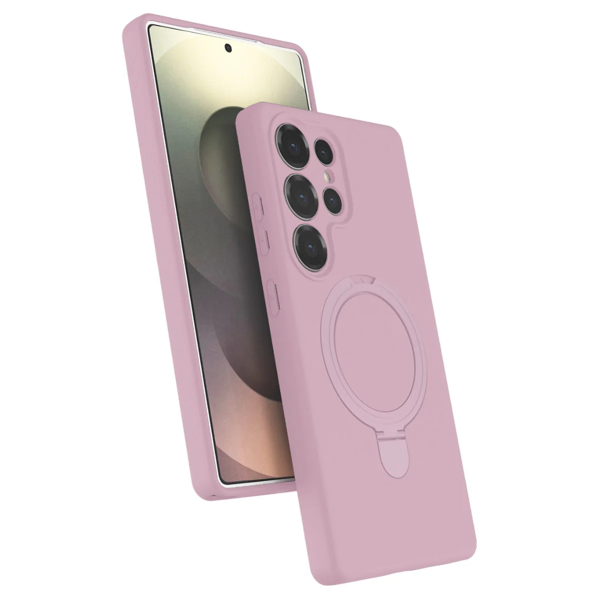 Galaxy S24 Ultra Regal Magsafe Standlı Kapak - Açık Pembe