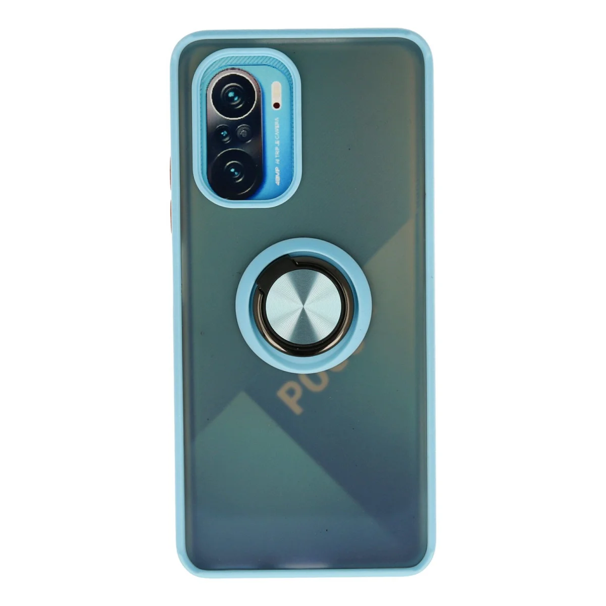 Redmi K40 Kılıf Montreal Yüzüklü Silikon Kapak - Buz Mavi