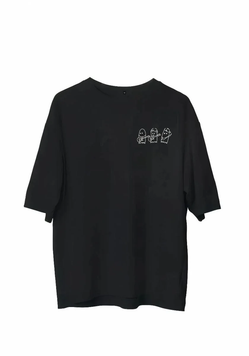 Erkek Baskılı T-Shirt Kısa Kol Bisiklet Yaka Regular Fit Rahat Kalıp Günlük Tişört - Siyah