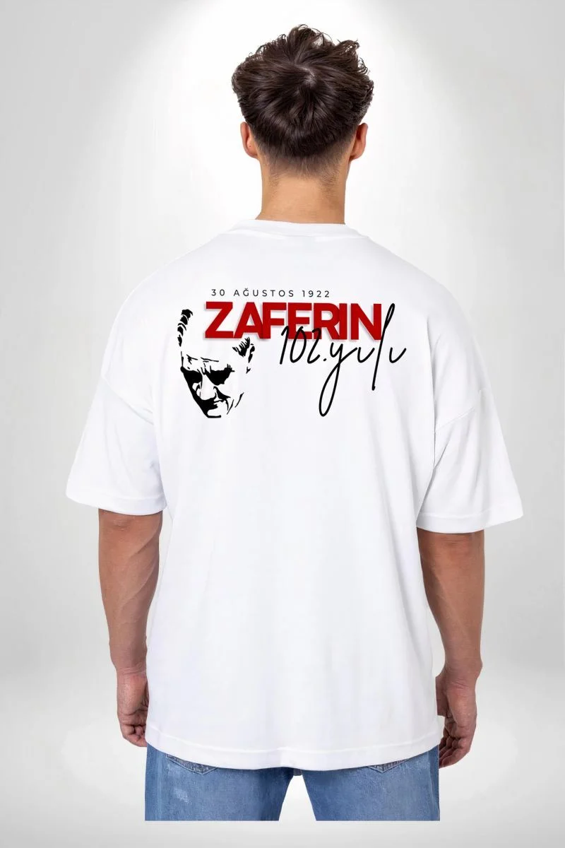 30 Ağustos Baskılı T-shirt - Beyaz