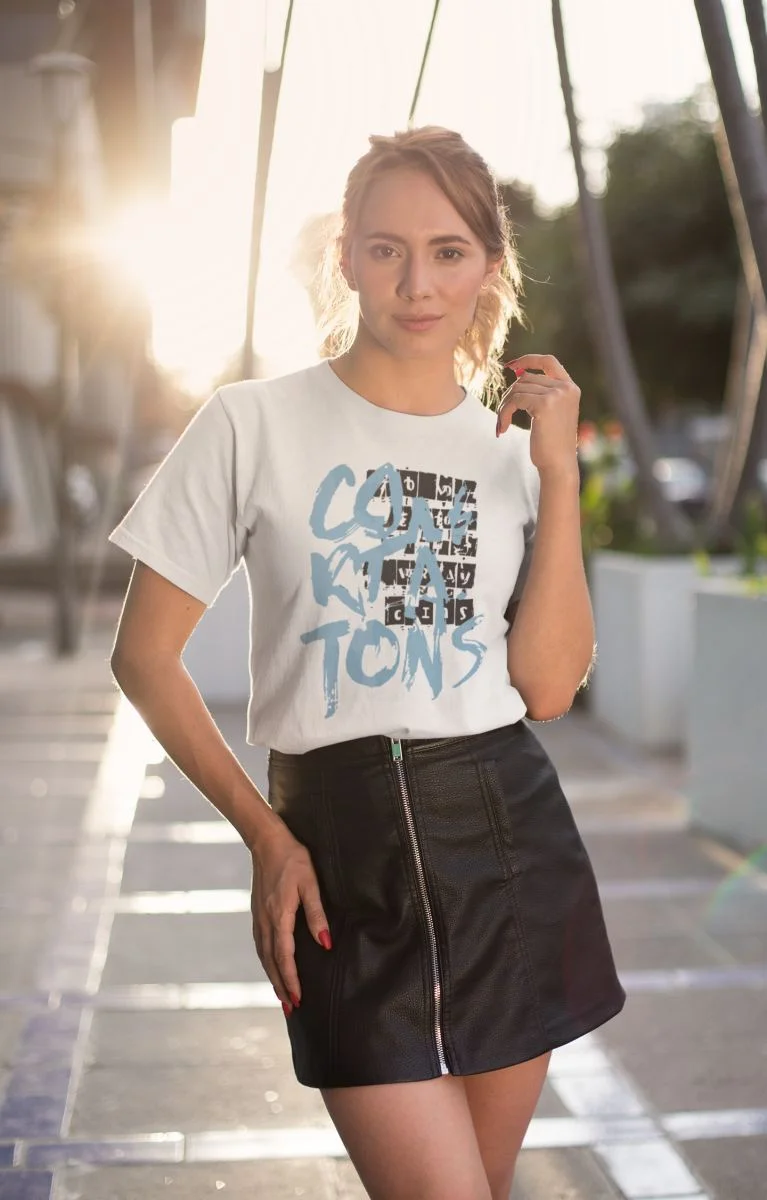 KADIN Özel Baskılı Modern Fit %100 Pamuk Bisiklet Yaka T-Shirt
