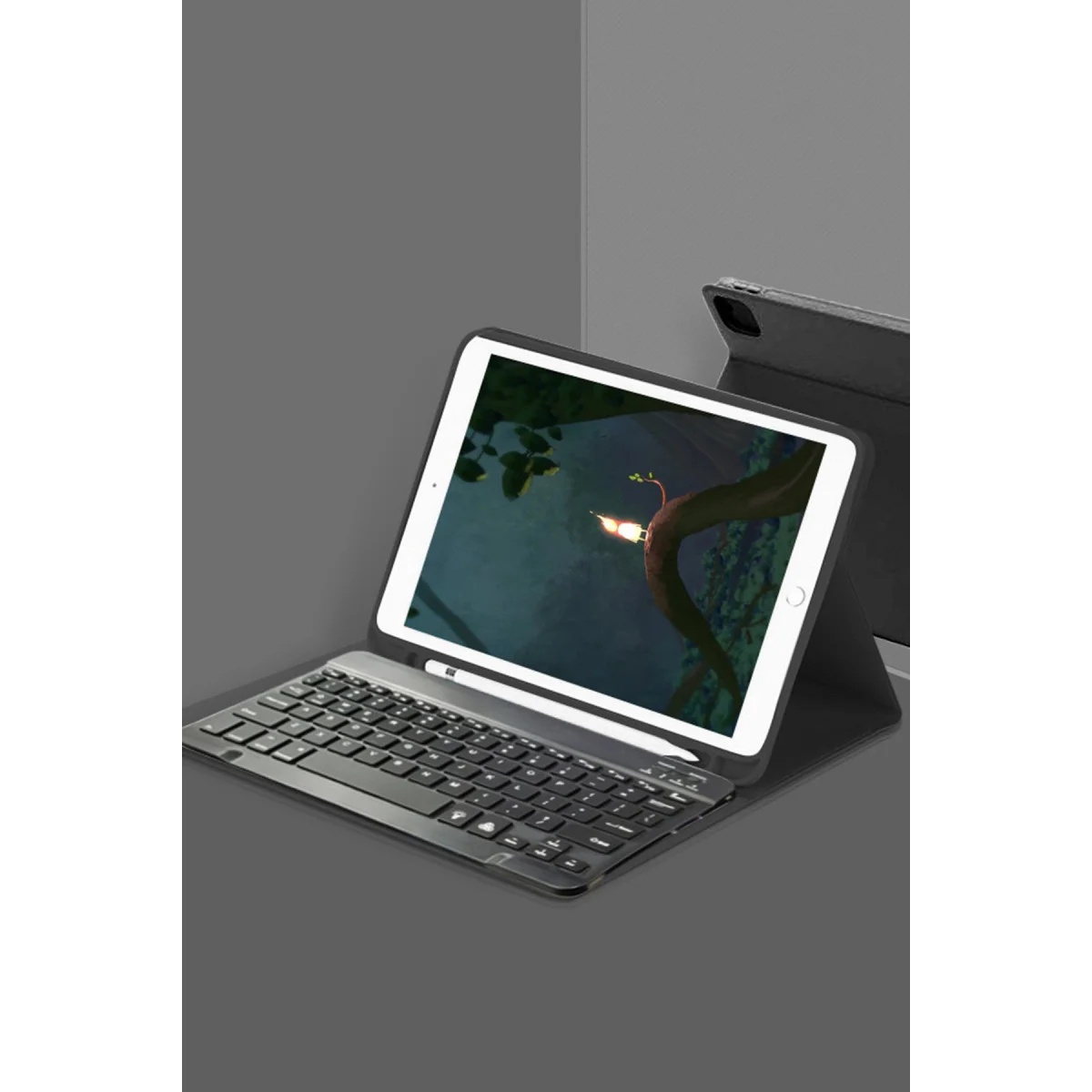 Galaxy X200 Tab A8 10.5 Kılıf KC01 Smart Klavyeli Tablet Kılıfı - Siyah
