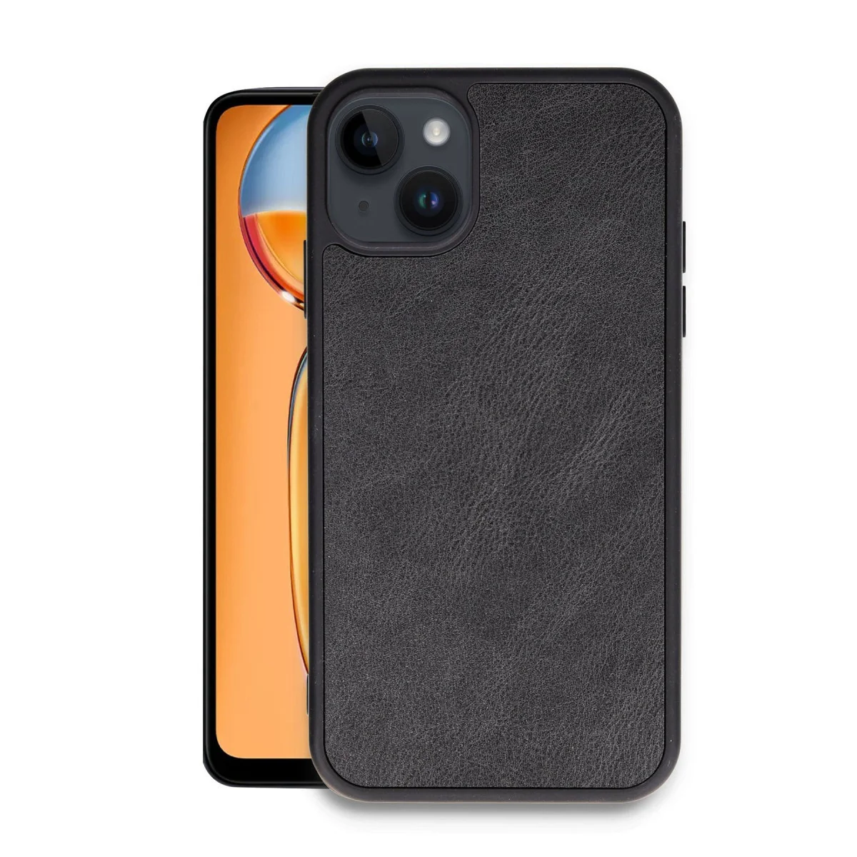 iPhone 15 Kılıf Aras Deri Kapak - Siyah