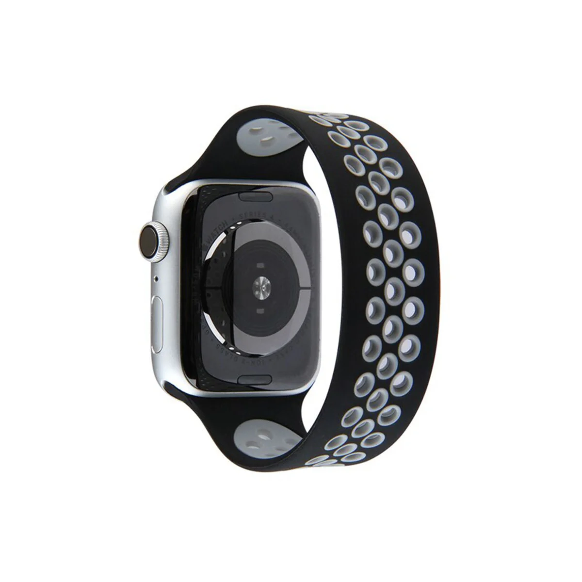 Watch 38mm Ayarlı Delikli Silikon Kordon - Siyah-Gri