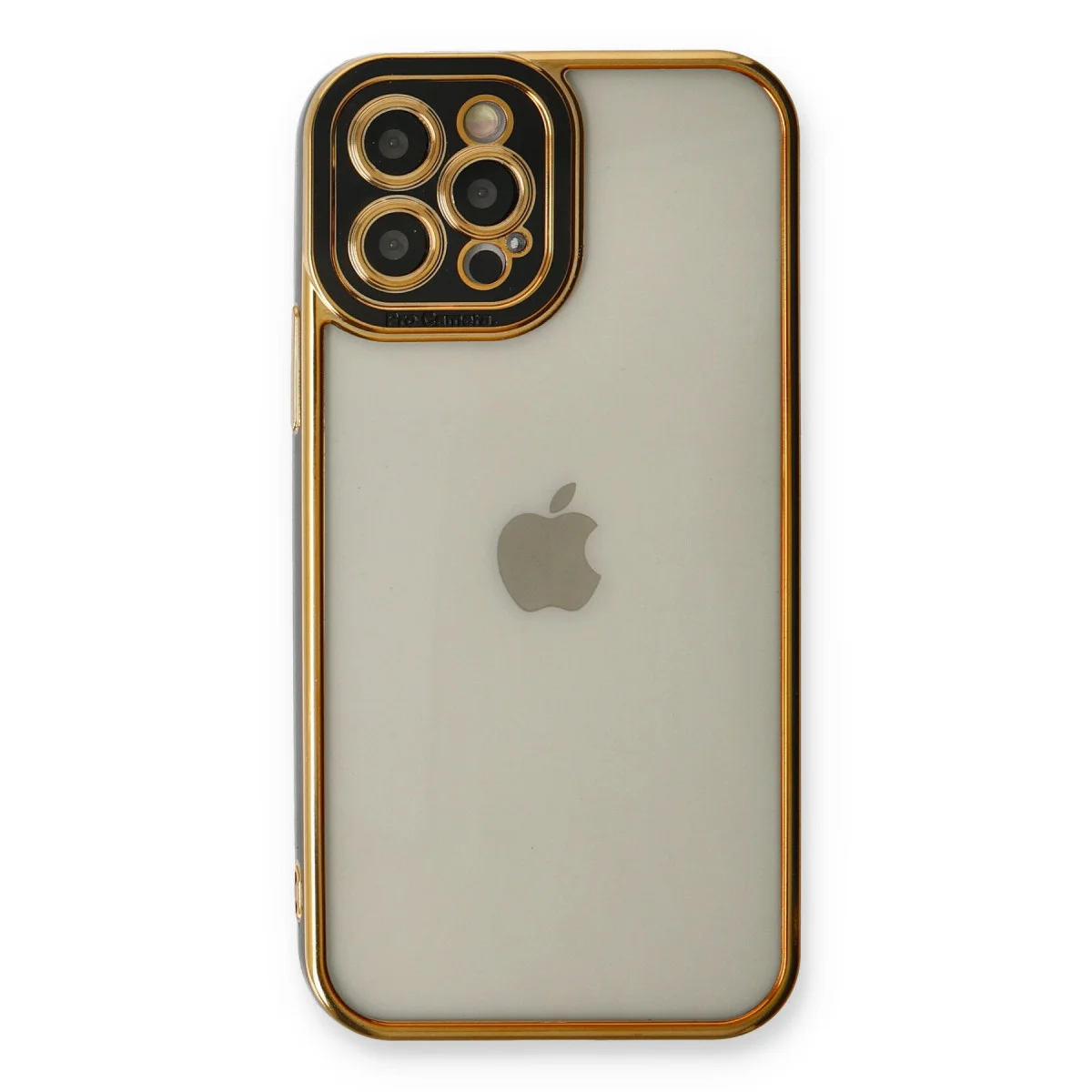 iPhone 12 Pro Max Kılıf Liva Lens Silikon - Siyah