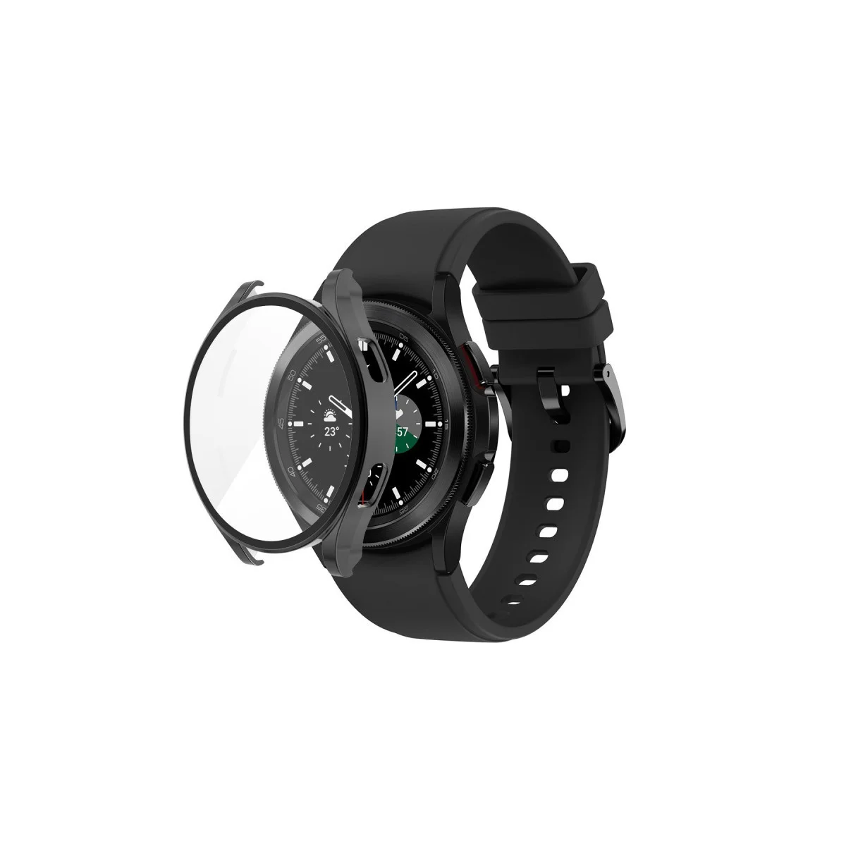 Watch 5 44mm Wall Camlı Kasa Ekran Koruyucu - Siyah