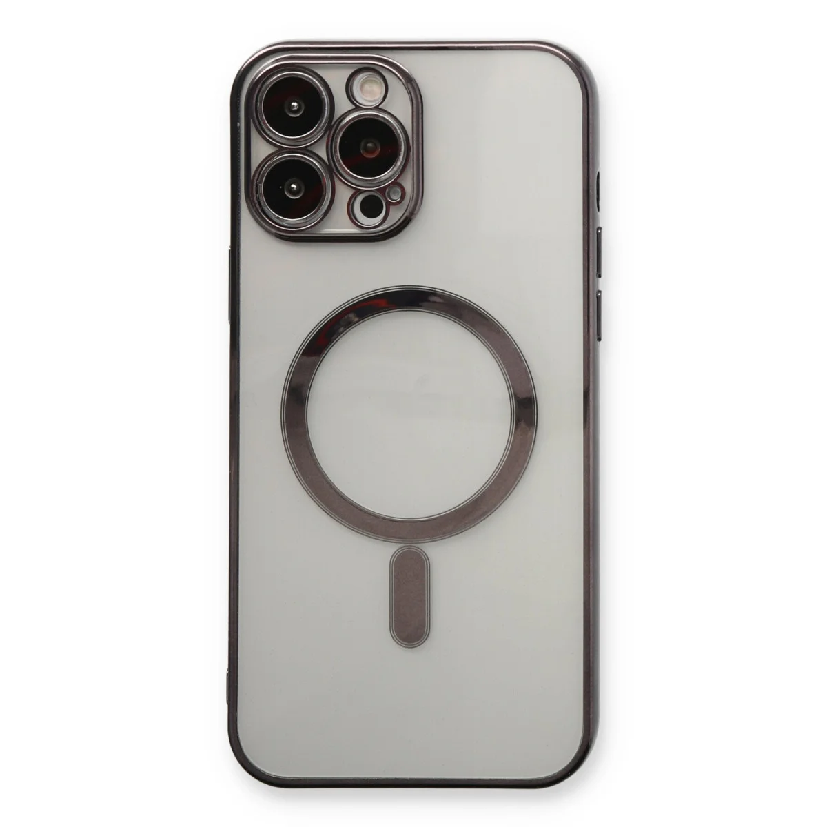 iPhone 13 Pro Max Kılıf Magneticsafe Lazer Silikon - Siyah