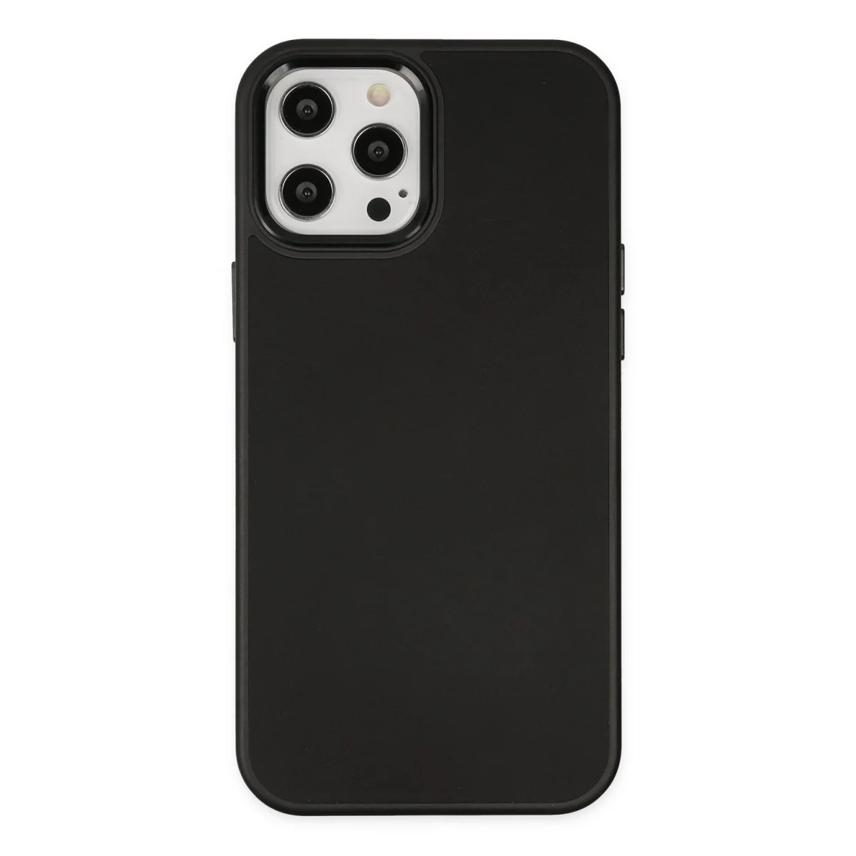 iPhone 12 Pro Max Kılıf Asya Deri Silikon - Siyah