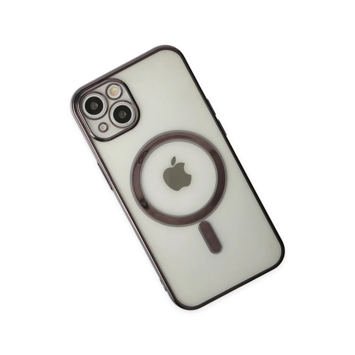 iPhone 14 Plus Kılıf Magneticsafe Lazer Silikon - Siyah