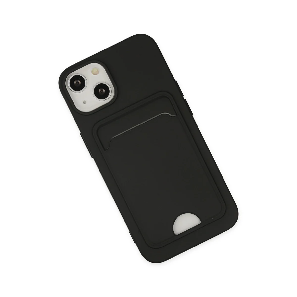 iPhone 14 Plus Kılıf Kelvin Kartvizitli Silikon - Siyah