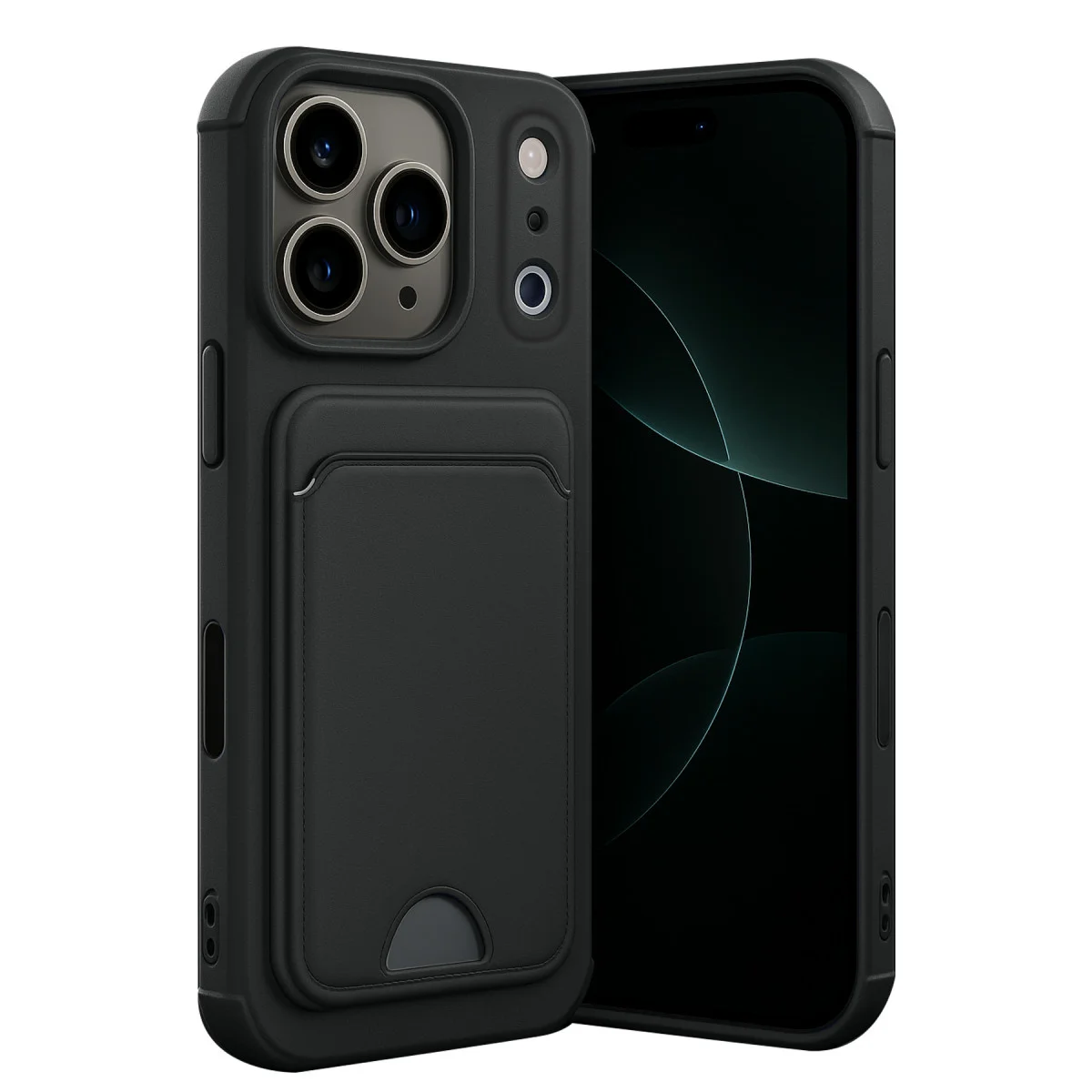 iPhone 17 Pro Max Kelvin Kartvizitli Silikon - Siyah