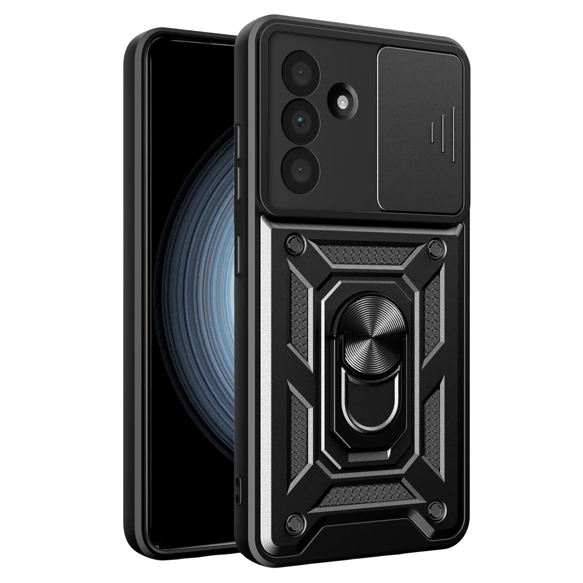Galaxy A57 5G Pars Lens Yüzüklü Silikon - Siyah